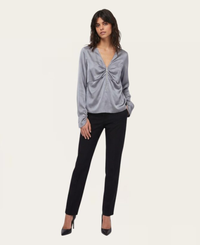 Dangling Chain Trim Blouse B2806