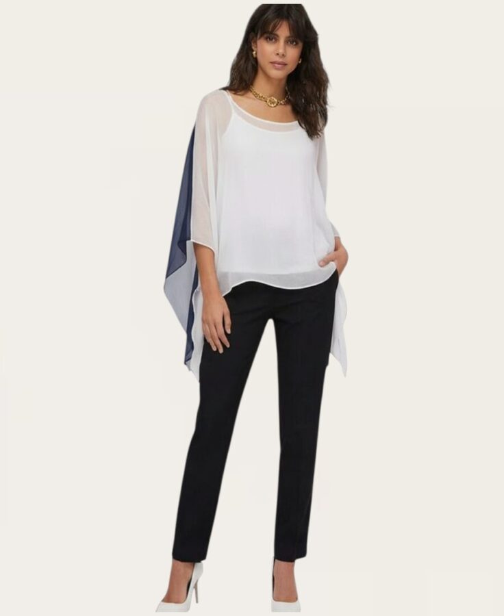 White Blouse with Colored Back -0090 – 4