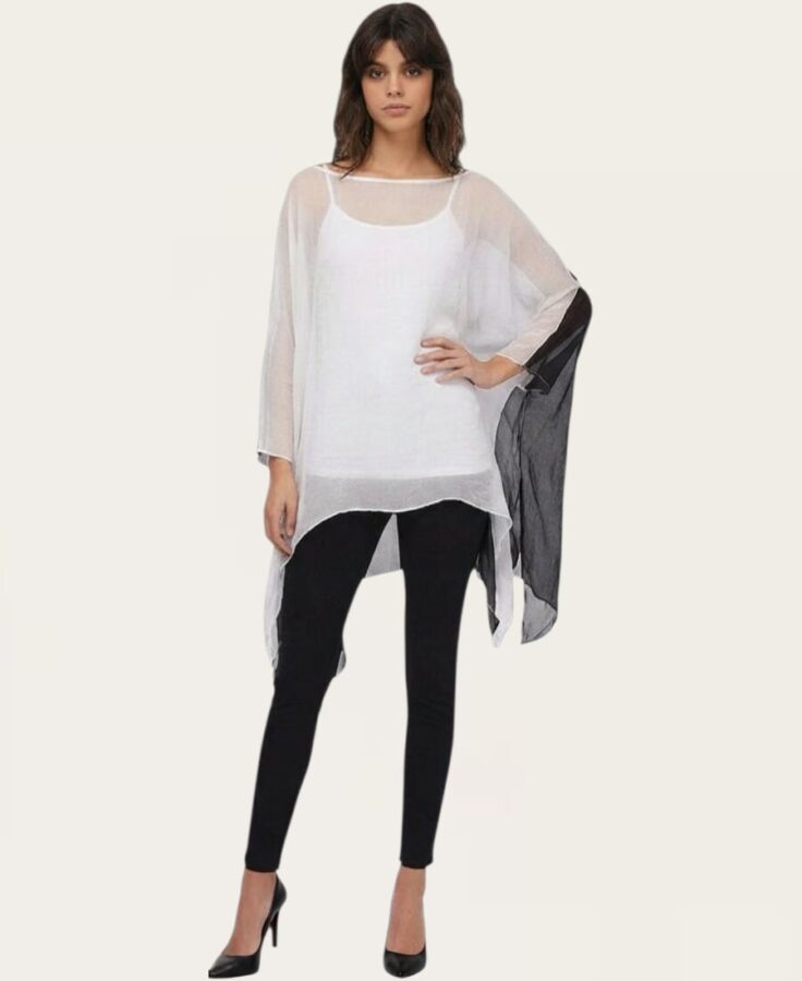 White Blouse with Colored Back -0090 – 6