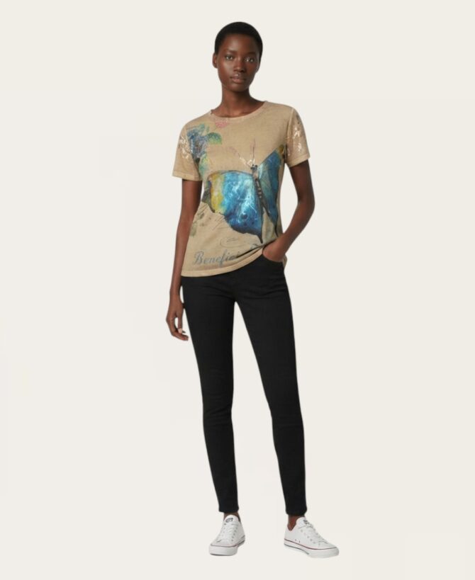 Buterfly print t-short ST-601-1