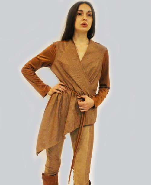Asymmetrical Textured Fabric Cardigan