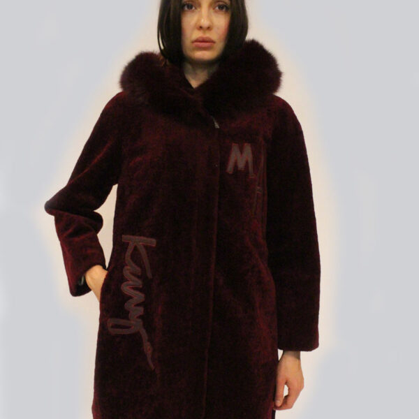 Hooded Fox-Fur Coat letters front J-567