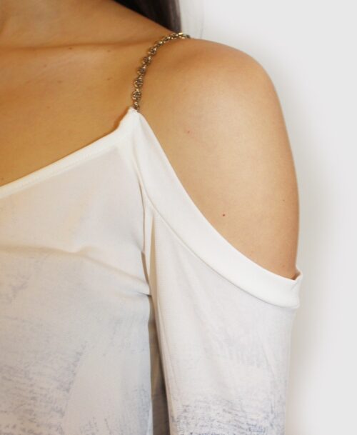 Cold-Shoulder Bell Sleeve Top ST-703