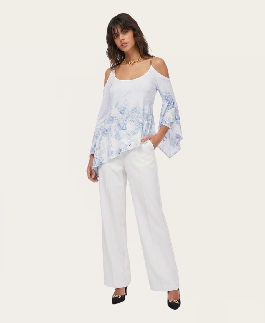 Cold-Shoulder Bell Sleeve Top ST-703 – 3