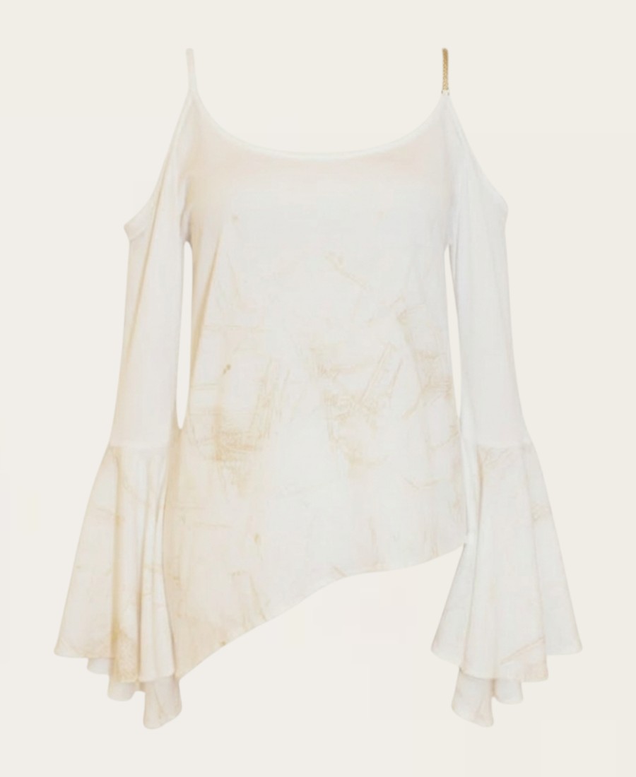 Cold-Shoulder Bell Sleeve Top ST-703 – 7