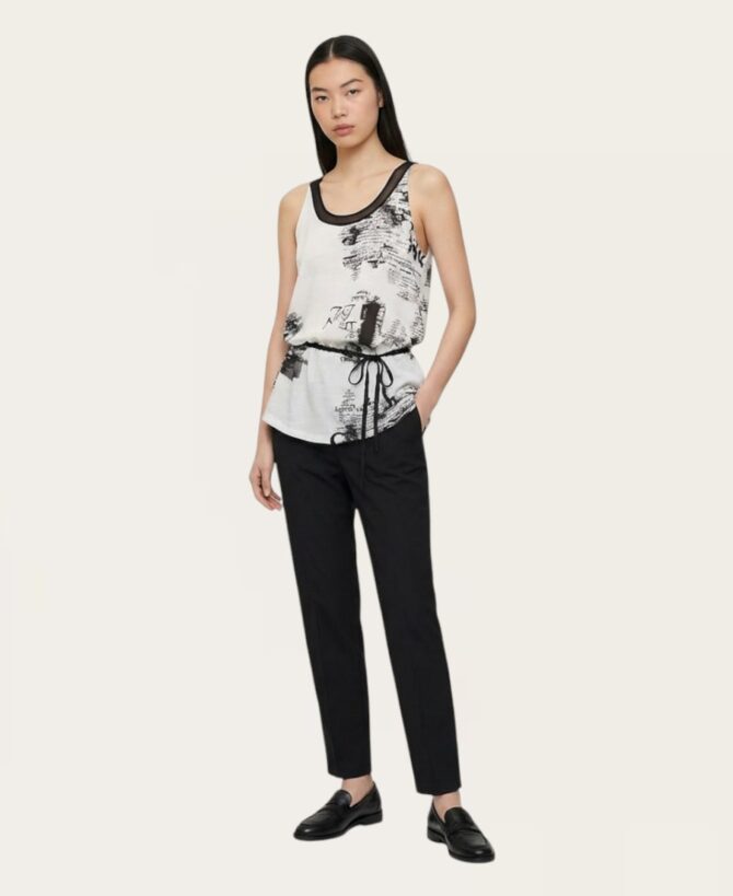 Black and White Pattern Tank ST-7410
