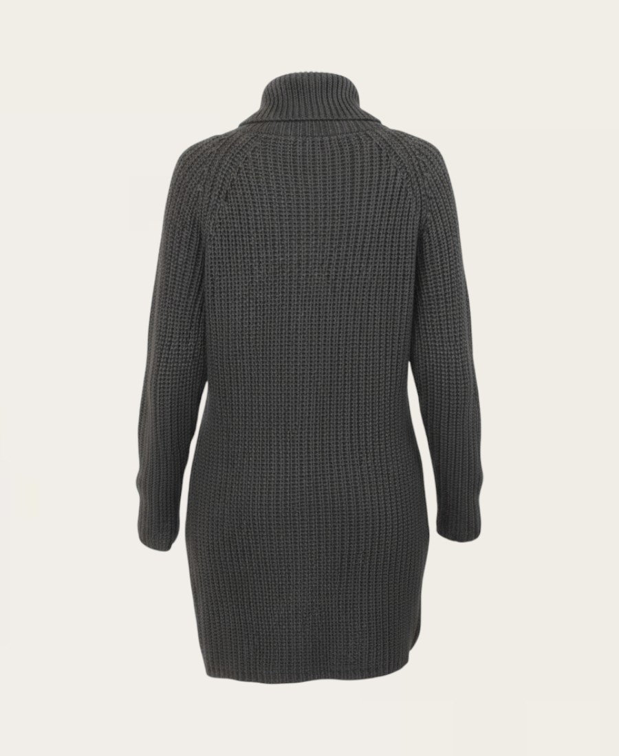 089 – Cardigan with chain Trim Fur pocket – 2