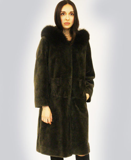 Hooded Fox-Fur Coat J-785
