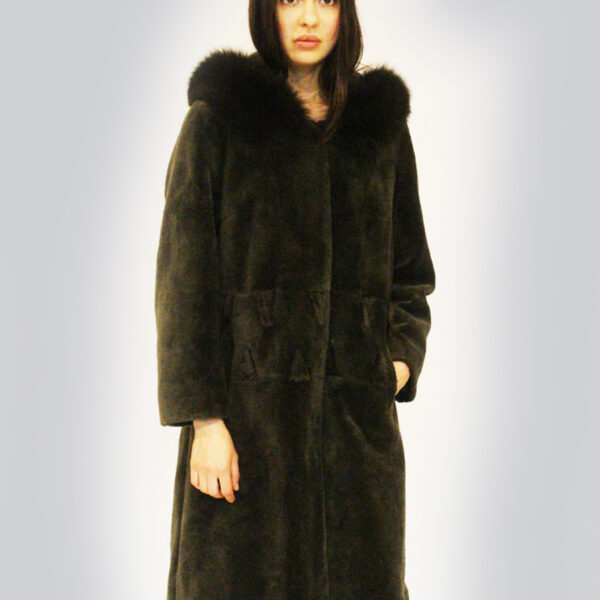 Hooded Fox-Fur Coat J-785