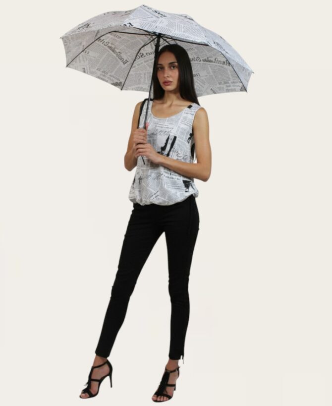 Handheld France Newspaper Umbrella U-75