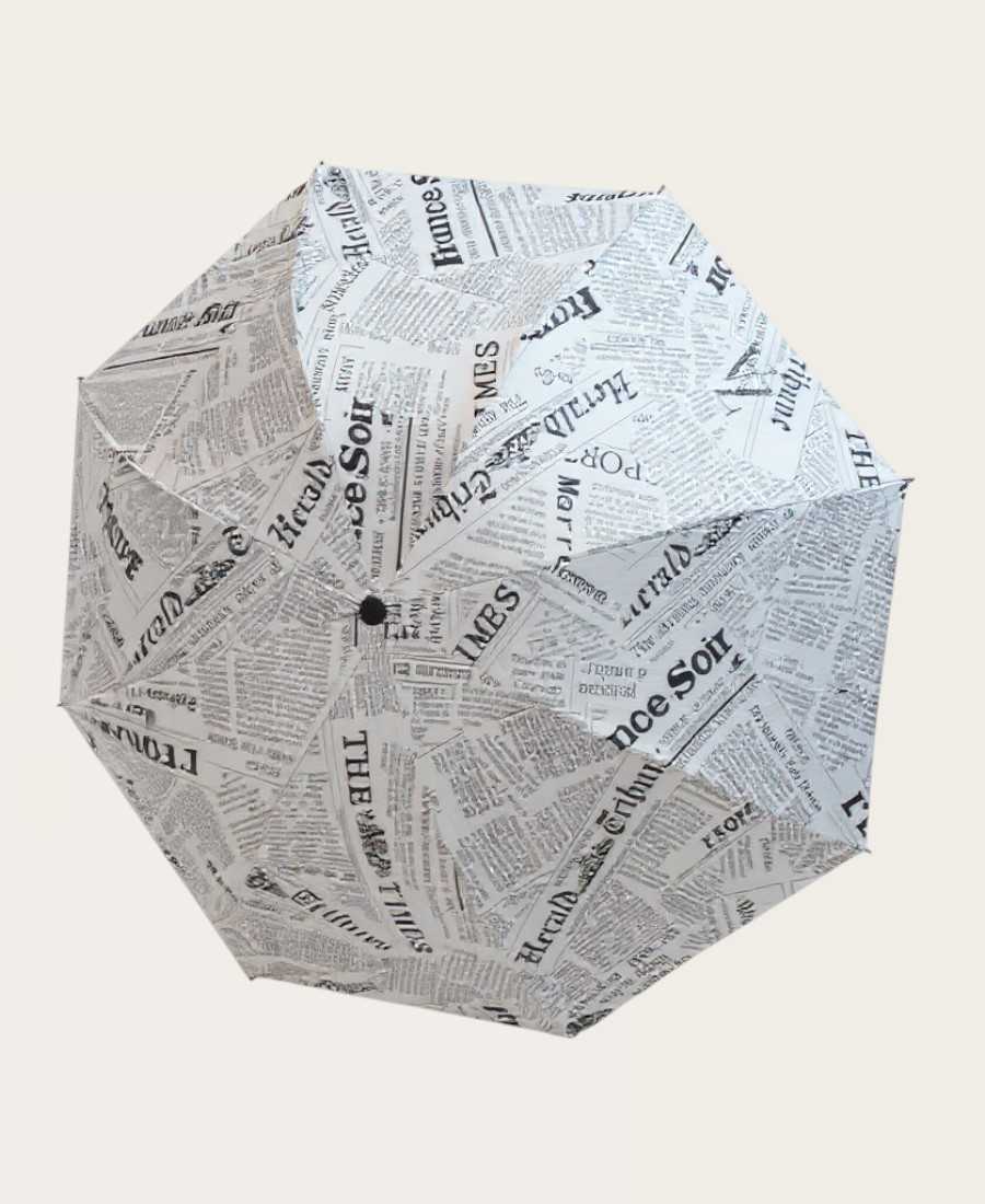 Handheld France Newspaper Umbrella U-75-4