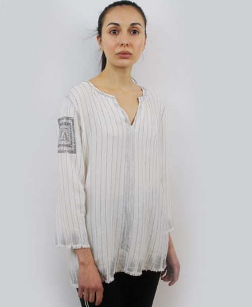 Distressed Stripped Blouse ST- 4428