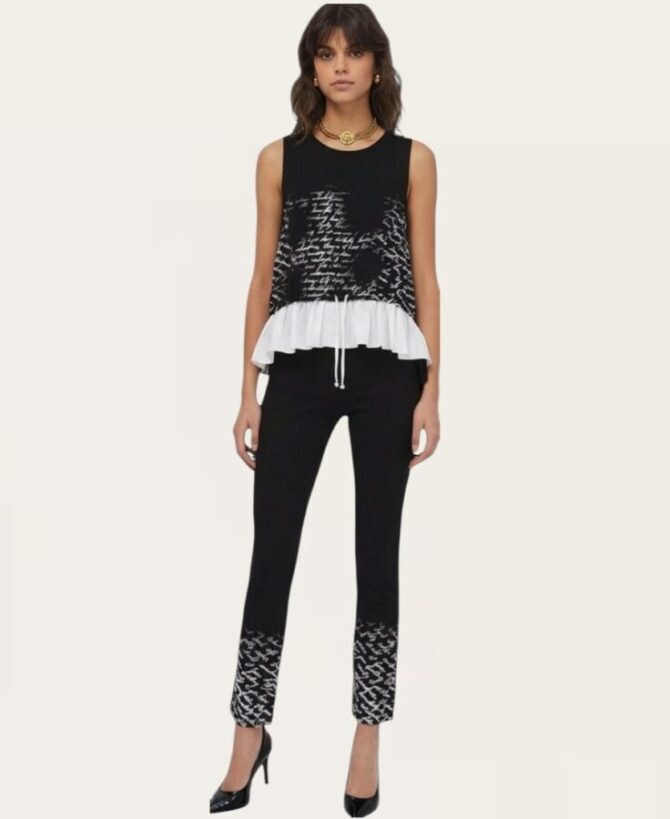 Printed Tank with Gathering and Ruffle – ST-7871