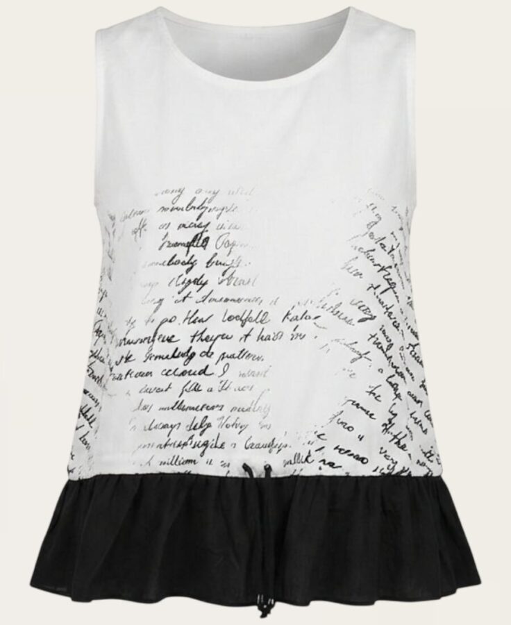 Printed Tank with Gathering and Ruffle – ST-7871 – 7