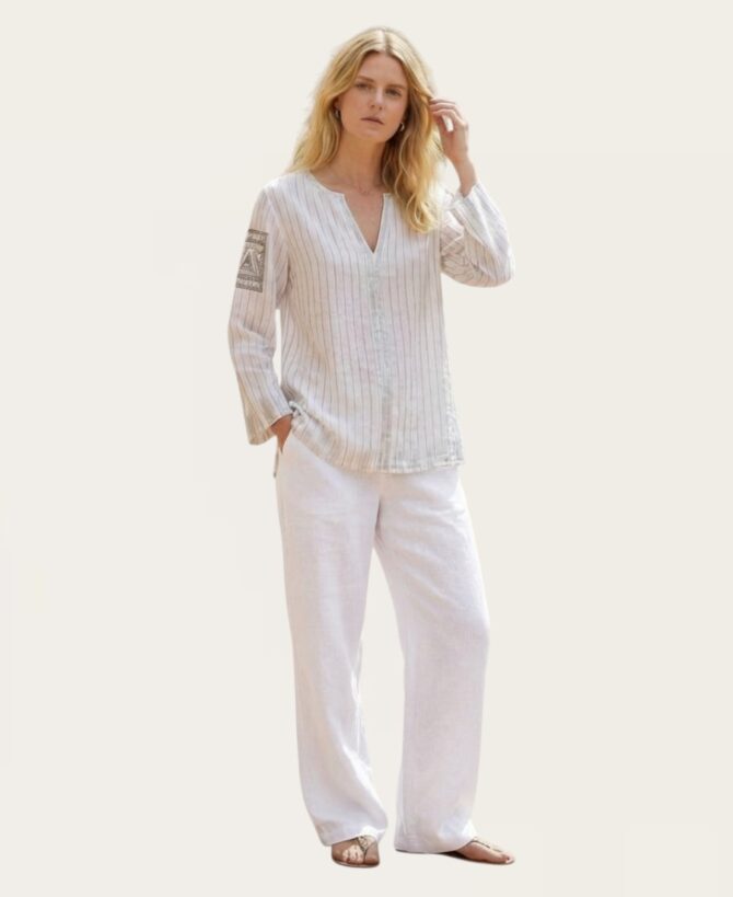 Distressed Stripped Blouse ST- 4428