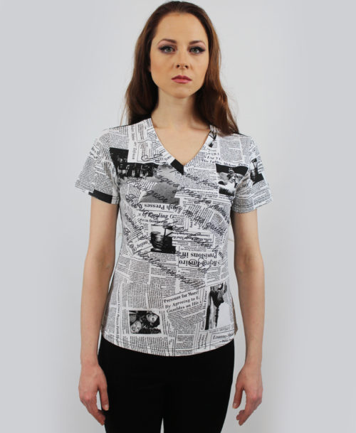 Newspaper print t-shirt ST-723171A