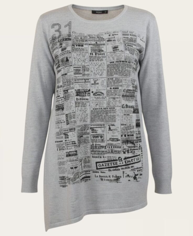 Newspaper print sweater SW-9999 – 1
