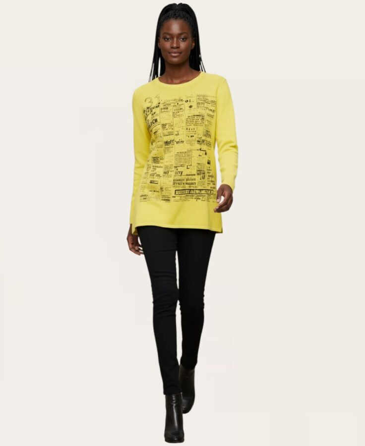 Newspaper print sweater SW-9999 – 6