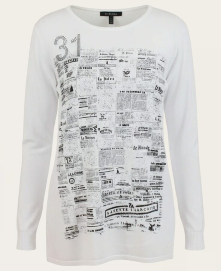 Newspaper print sweater SW-9999 – 7