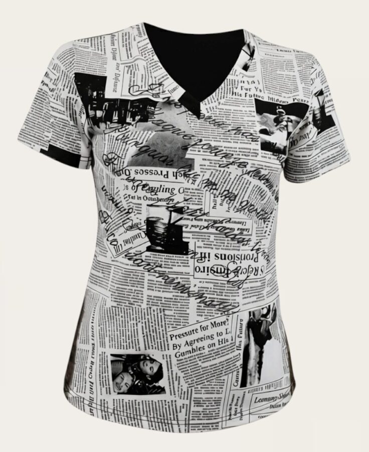 Newspaper print t-shirt ST-723171A – 2