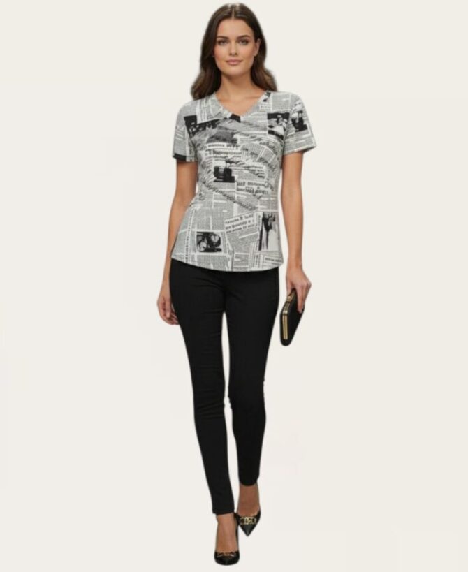 Newspaper print t-shirt ST-723171A