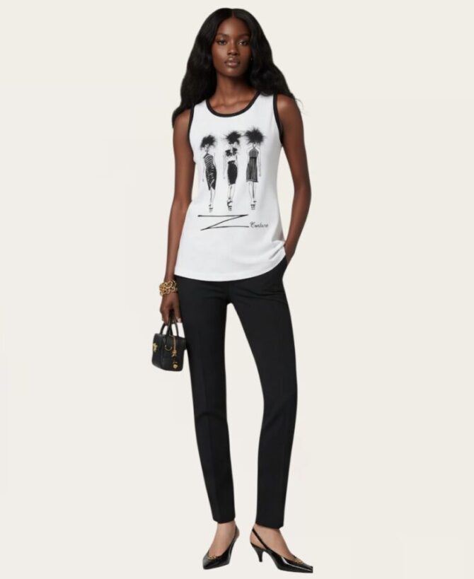 Runway Girls Feather Trim Top St-0024A