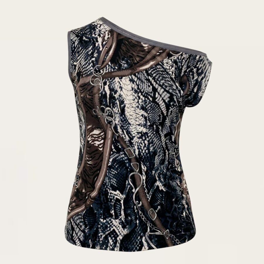 One Shoulder Pattern Top B-0125 – 4