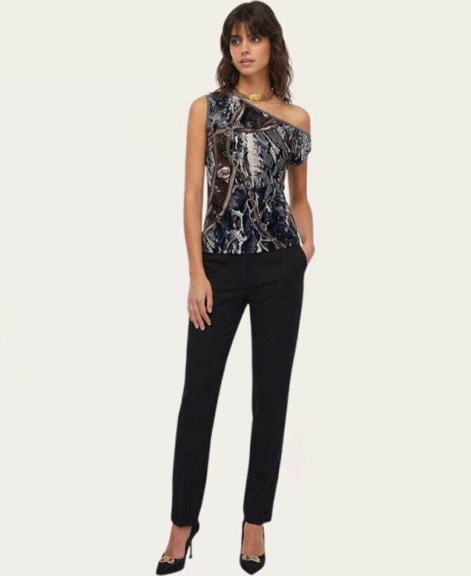 One Shoulder Pattern Top B-0125