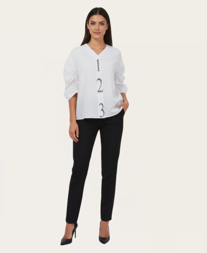 Cotton 1-2-3 Blouse V-378