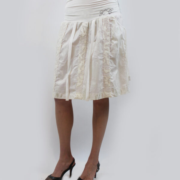 Mesh Trim Double Pocket Skirt Style-SK-23