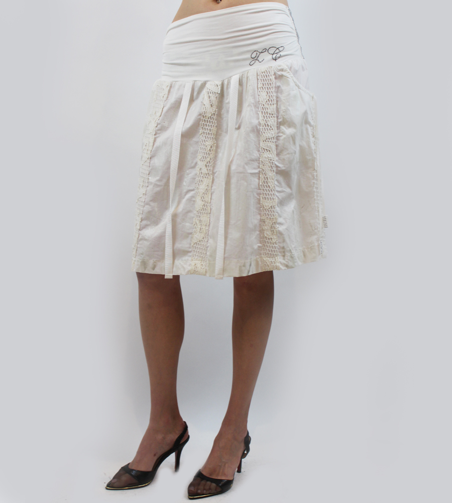 Mesh Trim Double Pocket Skirt Style-SK-23 - Zannza