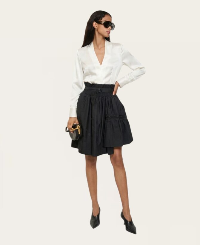 French Script Beaded Skirt SK-3947