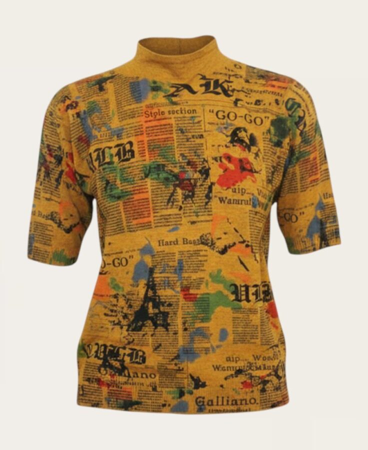 Paint Blot Newspaper Print Sweater SW-38 – 2