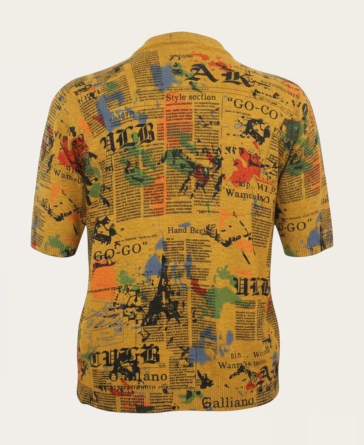Paint Blot Newspaper Print Sweater SW-38 – 3