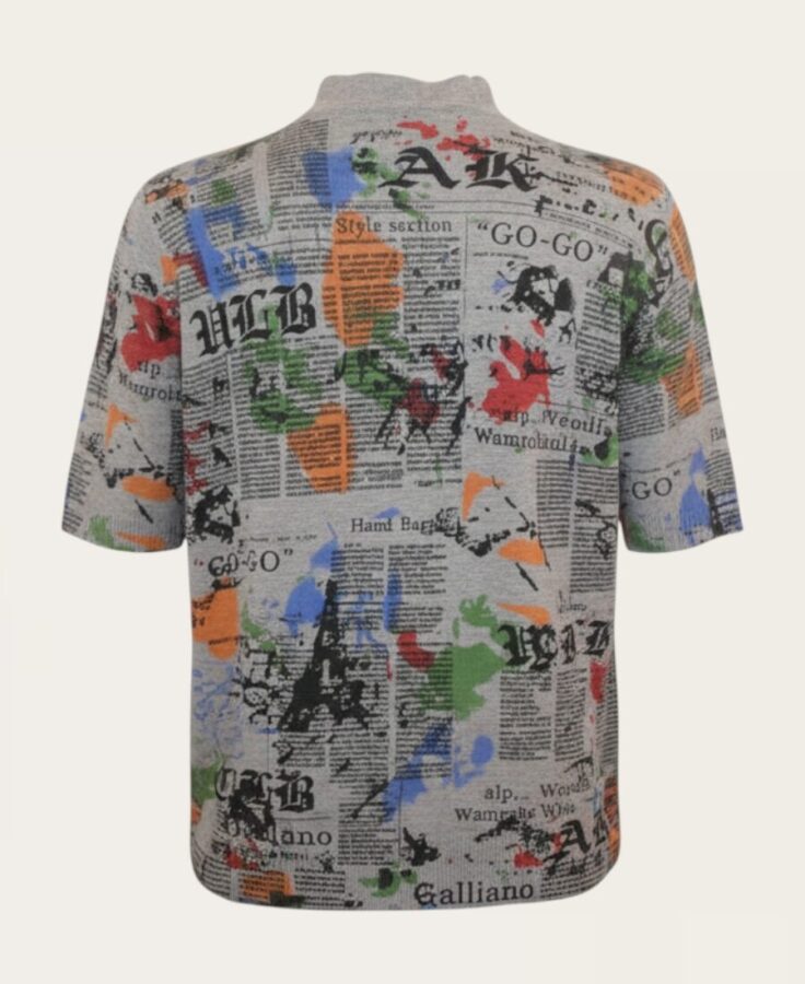 Paint Blot Newspaper Print Sweater SW-38 – 4