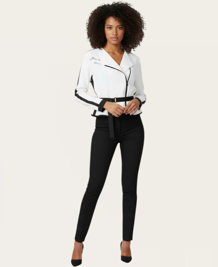 White & Black Trim Jacket SJ-7 – 3