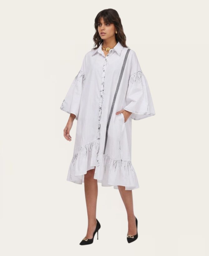 Cotton Dress with Diamond Line SD-99