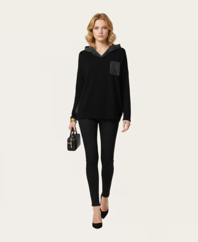 Hoodie sweater diamond pocket   ST-123
