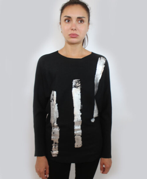 Sweater with Metallic Stripes SW-10116