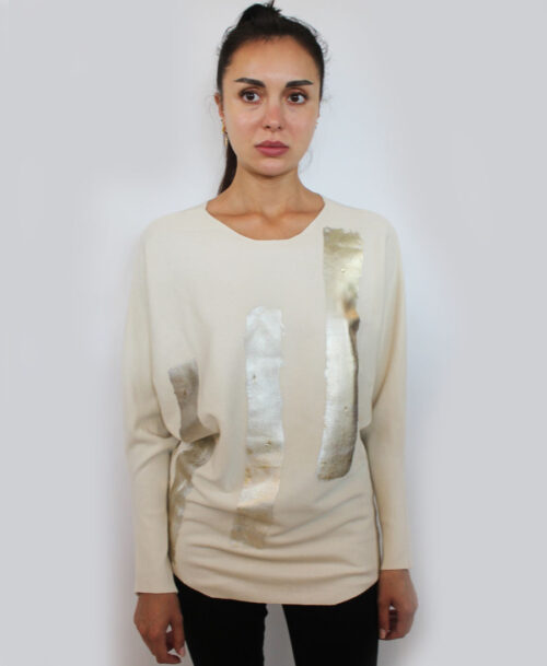 Sweater with Metallic Stripes SW-10116
