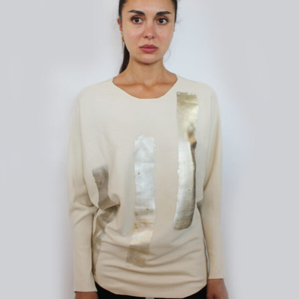 Sweater with Metallic Stripes SW-10116