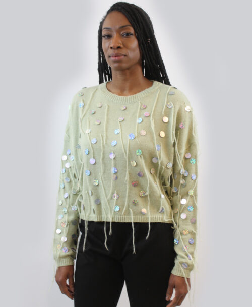 Sweater with hanging threads SL-227