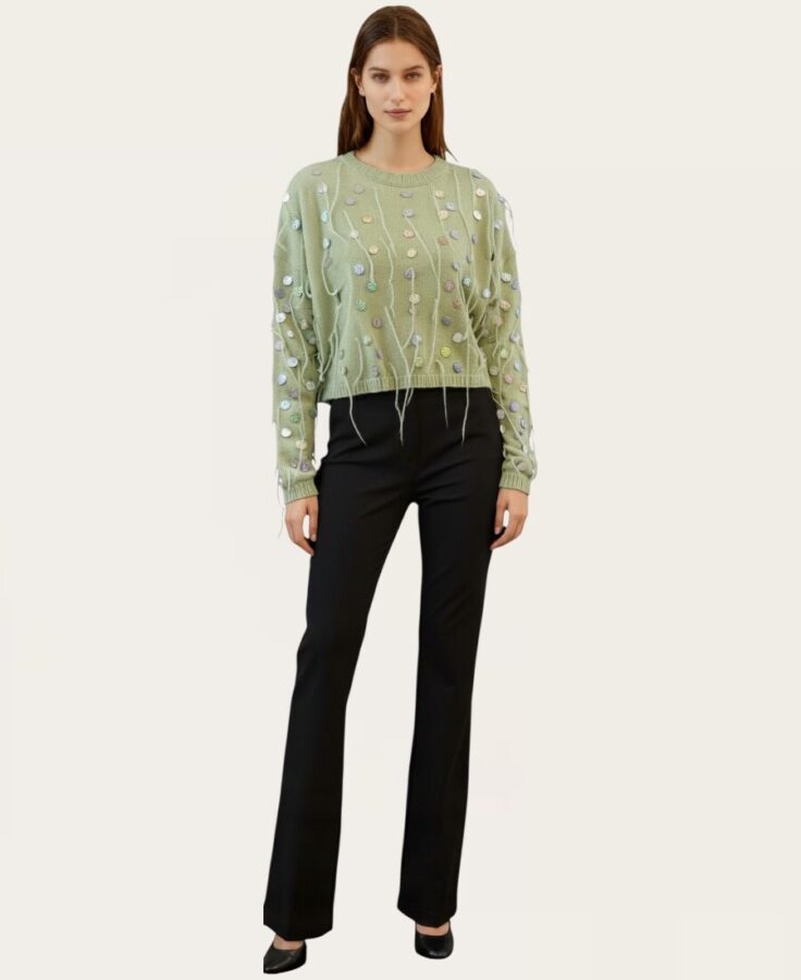 Sweater with hanging threads SL-227 – 2