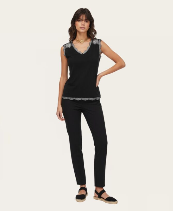 Black lace top ST-110