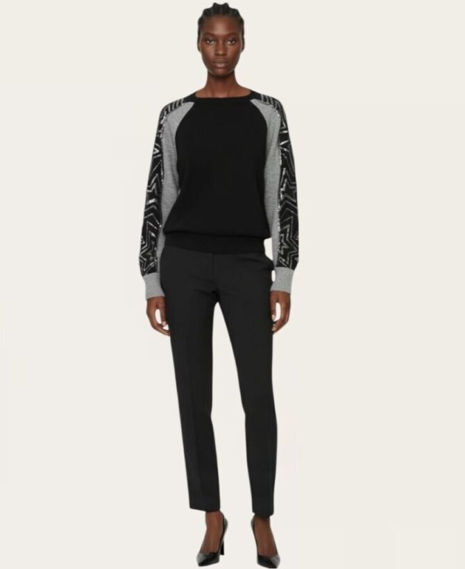 Sweater with detailed sleeves SW-778