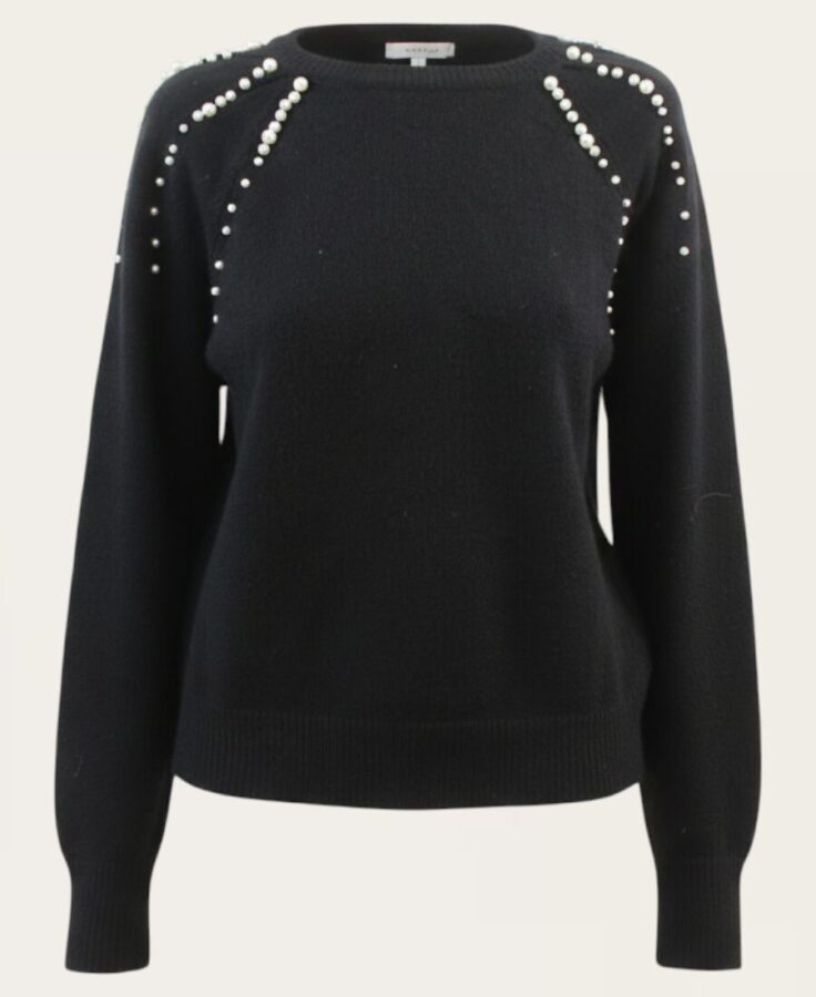 Sweater with pearls on shoulders SW-777 – 1