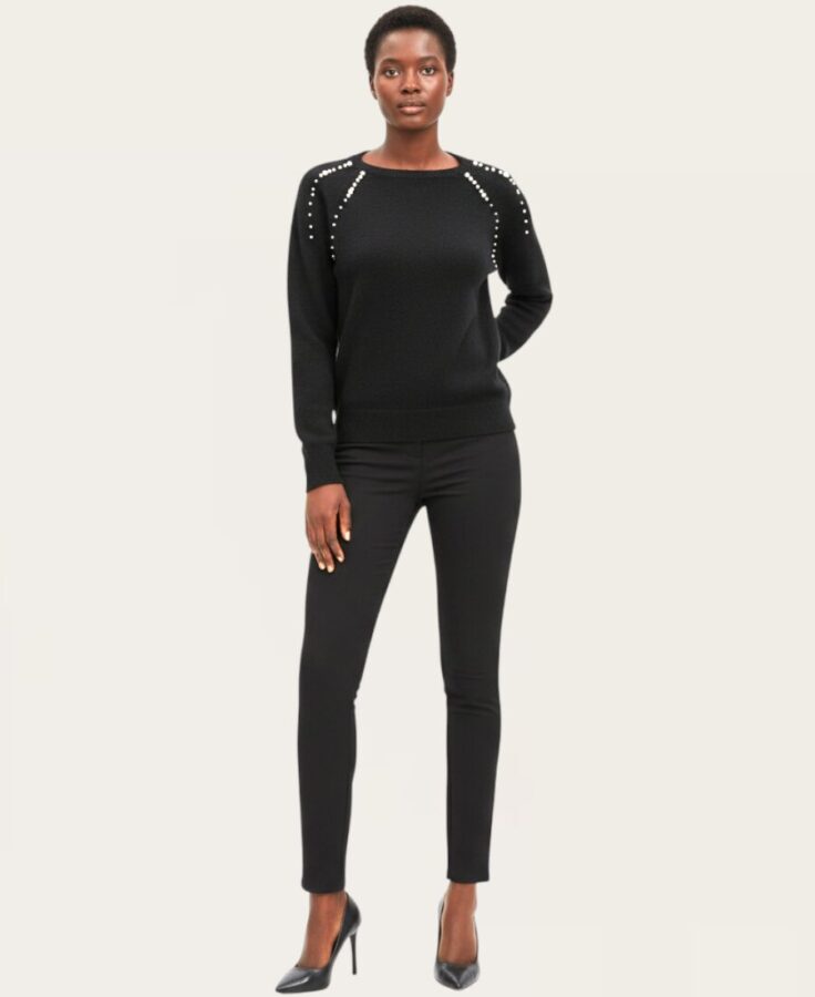 Sweater with pearls on shoulders SW-777 – 5