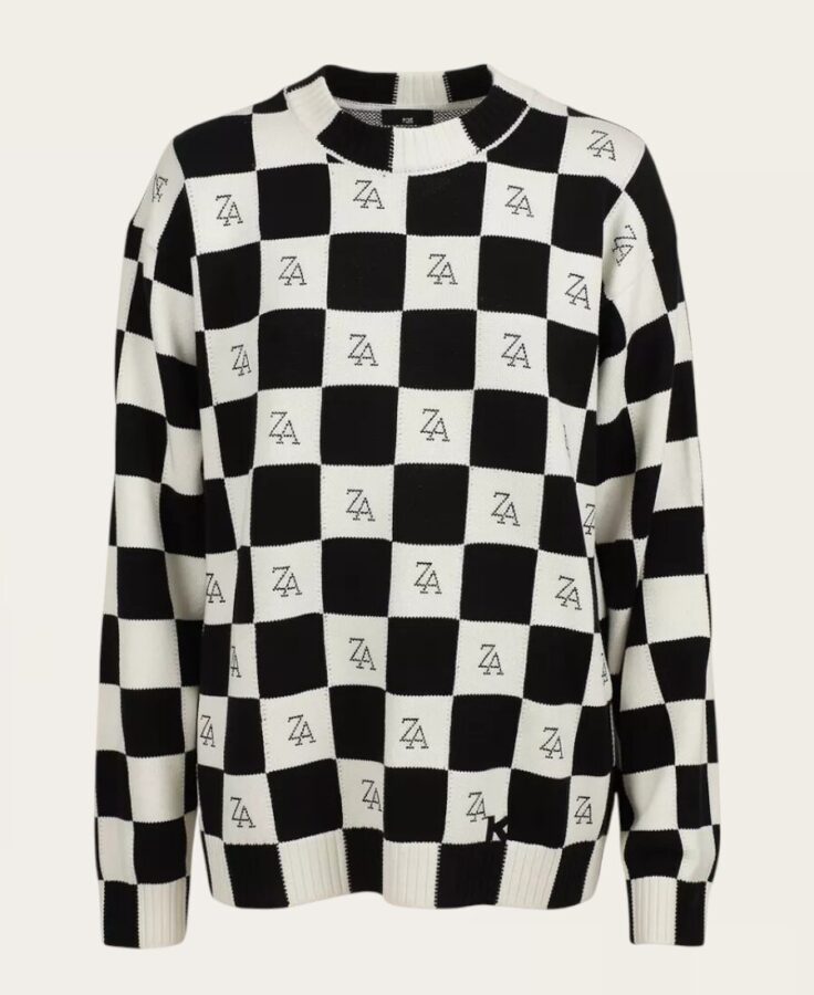 Checkered sweater with ZA detail SL-338 – 1