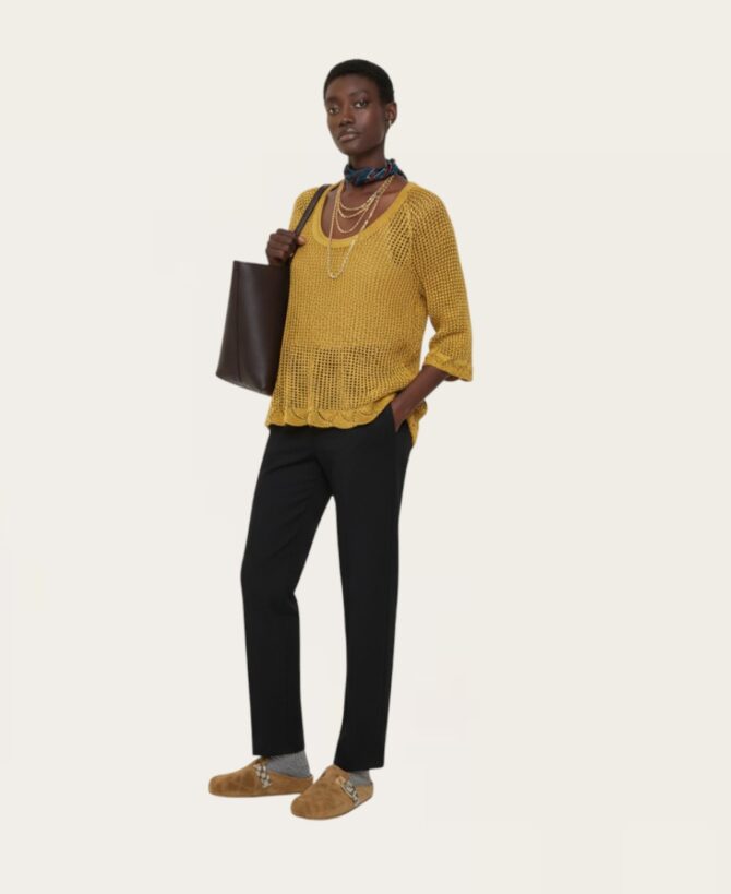 Knitted cropped sweater SL-513