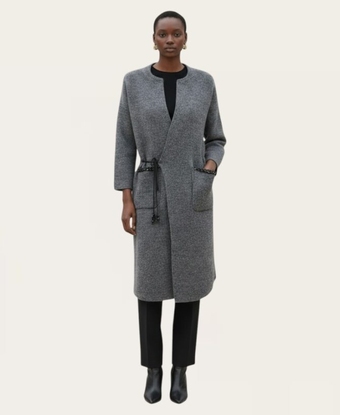 Cardigan pockets chain SL-243